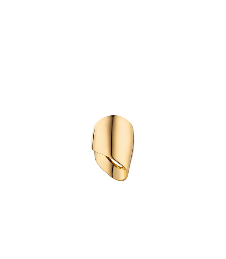 Anillo drapeado Éole, edición chapado en oro de 24 quilates
