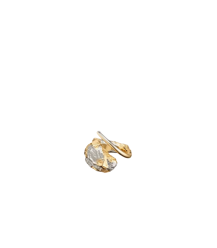 Anillo Eroz Edición Duo de paladio con baño de oro de 24 quilates