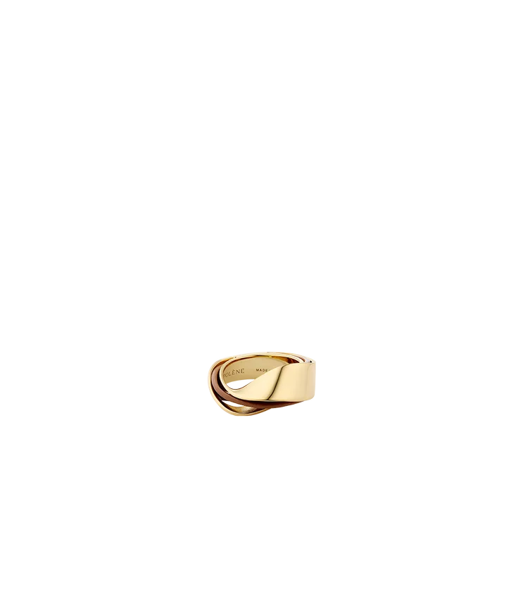 Anillo Ormé Edition, chapado en oro con piel de camello