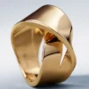 Anillo rizado Éole, edición chapado en oro de un quilate
