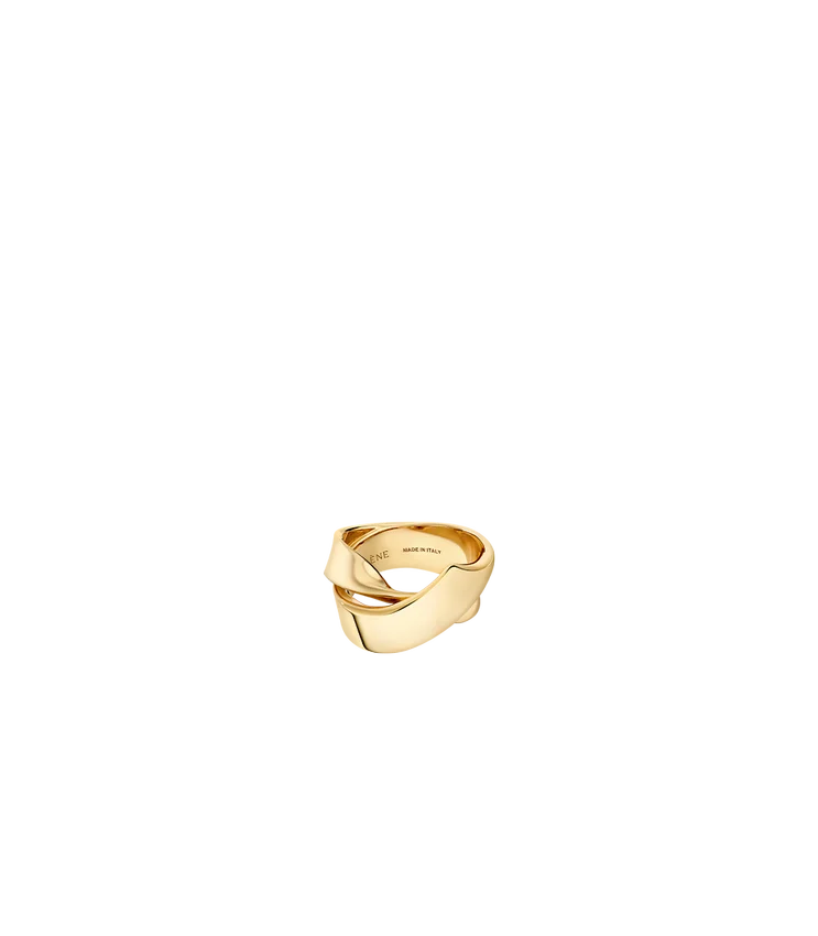 Anillo rizado Éole, edición chapado en oro de un quilate