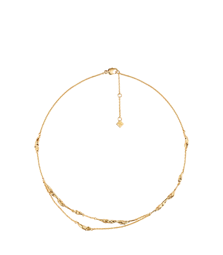 Cadena doble Eroz, edición chapada en oro de 24 quilates