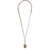 Colgante Ormé, edición en plata con rodio y cuero color topo