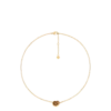 Collar Ormé, edición chapada en oro con piel de color camel
