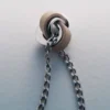 Collar Ormé, edición en plata rodiada con cuero color topo