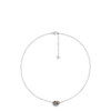 Collar Ormé, edición en plata rodiada con cuero color topo