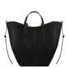 Cyme Tote Edition, negro texturizado con costuras en color crudo