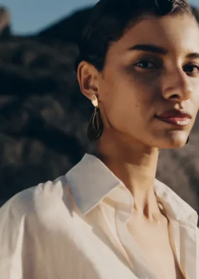 Pendientes colgantes Naé, edición de cristal ahumado