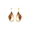 Pendientes colgantes Ormé, edición chapada en oro con piel de color camel