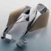 Pendientes colgantes Ormé, edición en plata rodiada con cuero color topo