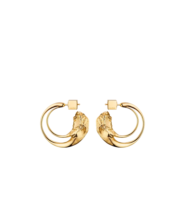 Pendientes de aro Eroz, edición chapada en oro de 24 quilates