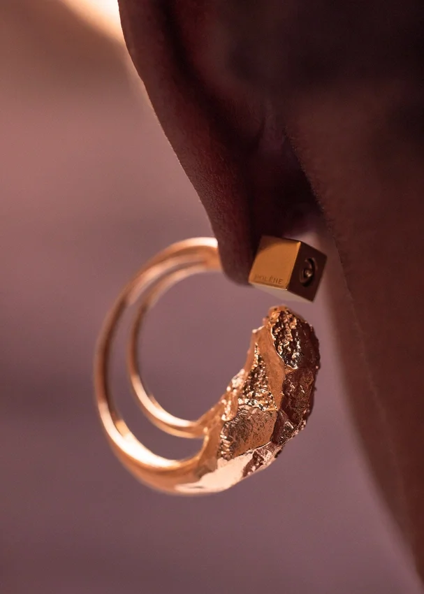 Pendientes de aro Eroz, edición chapada en oro de 24 quilates