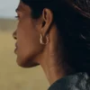 Pendientes de aro Eroz Slim, edición chapada en oro
