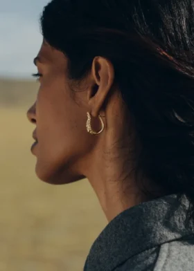 Pendientes de aro Eroz Slim, edición chapada en oro