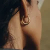 Pendientes de aro Eroz Slim, edición chapada en oro