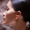 Pendientes de aro finos Éole, edición chapada en oro de 24 quilates