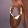 Pendientes de aro finos Éole, edición chapada en oro de 24 quilates