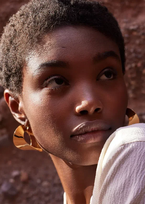 Pendientes de aro Éole, edición chapada en oro de 24 quilates