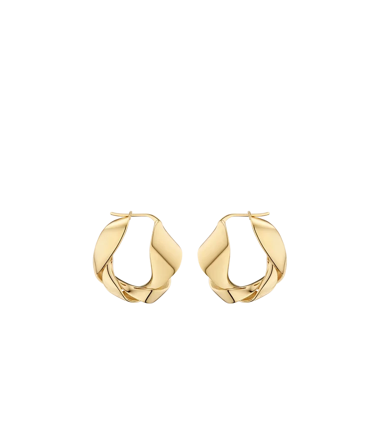 Pendientes de aro ondulados Éole, edición dorada