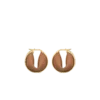 Pendientes de aro Ormé, edición en oro chapado con cuero camel