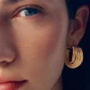Pendientes de aro Rozo Edición Ratán