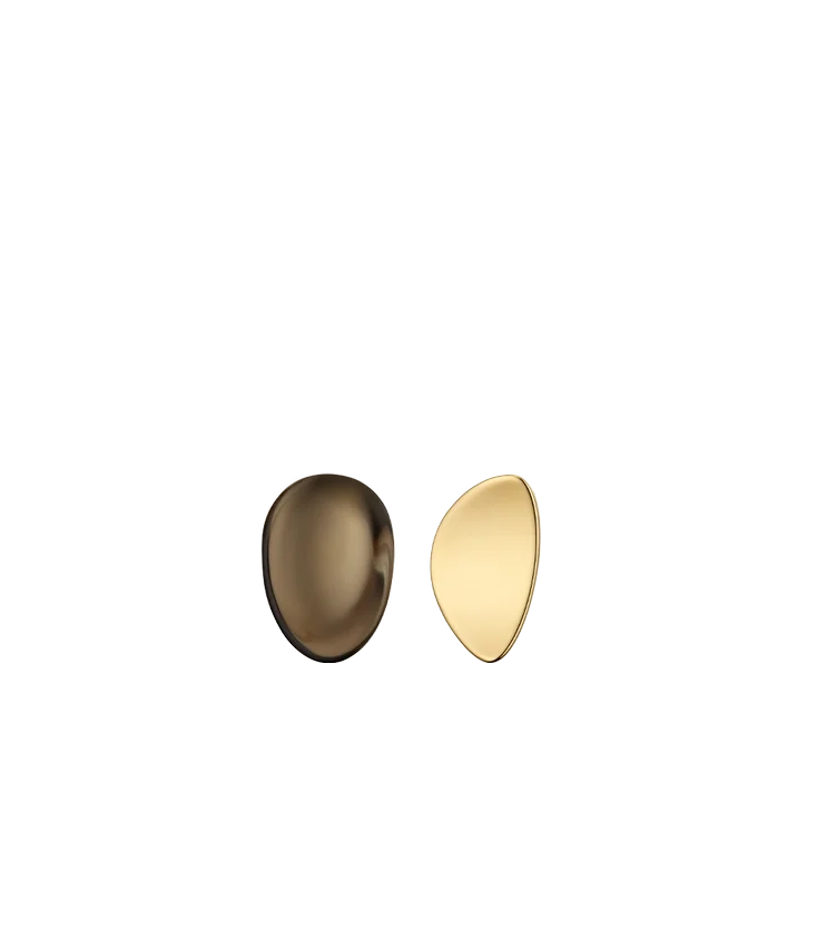 Pendientes de botón Naé, edición de cristal ahumado