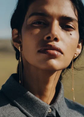 Pendientes Eroz Chain, edición chapada en oro