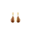 Pendientes Ormé, edición chapada en oro con piel de camello