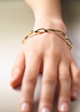 Pulsera de cadena Éole, edición con baño de oro de un quilate