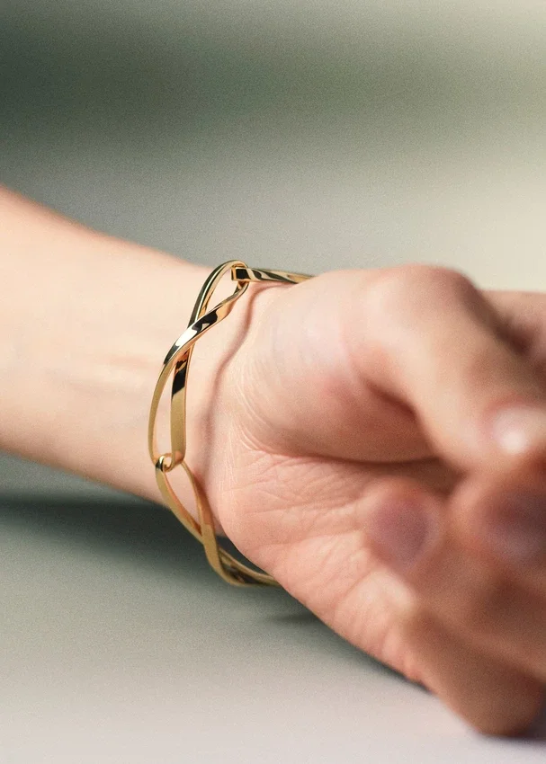 Pulsera de cadena Éole, edición con baño de oro de un quilate