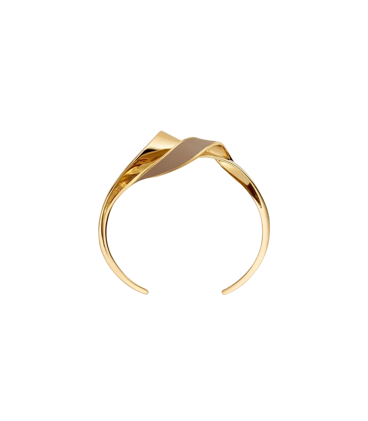 Pulsera Éole Cuff, edición en piel color topo