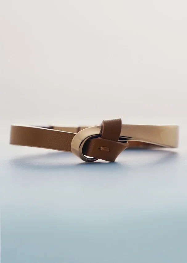 Pulsera Ormé Edition chapada en oro con piel de camello