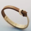 Pulsera Ormé Edition chapada en oro con piel de camello