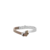 Pulsera Ormé Edition de plata rodiada con cuero color topo