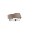 Pulsera Ormé Edition, plata rodiada con cuero color topo