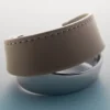 Pulsera Ormé Edition, plata rodiada con cuero color topo